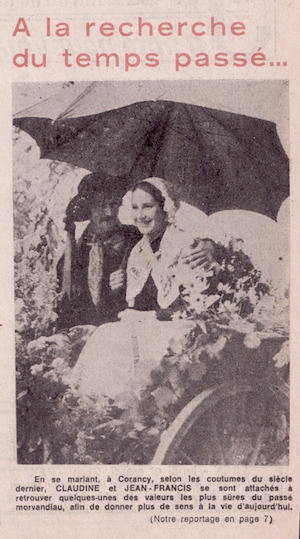 mariage de Claudine et Jean-Francis - article dans le Journal du Centre - 1975